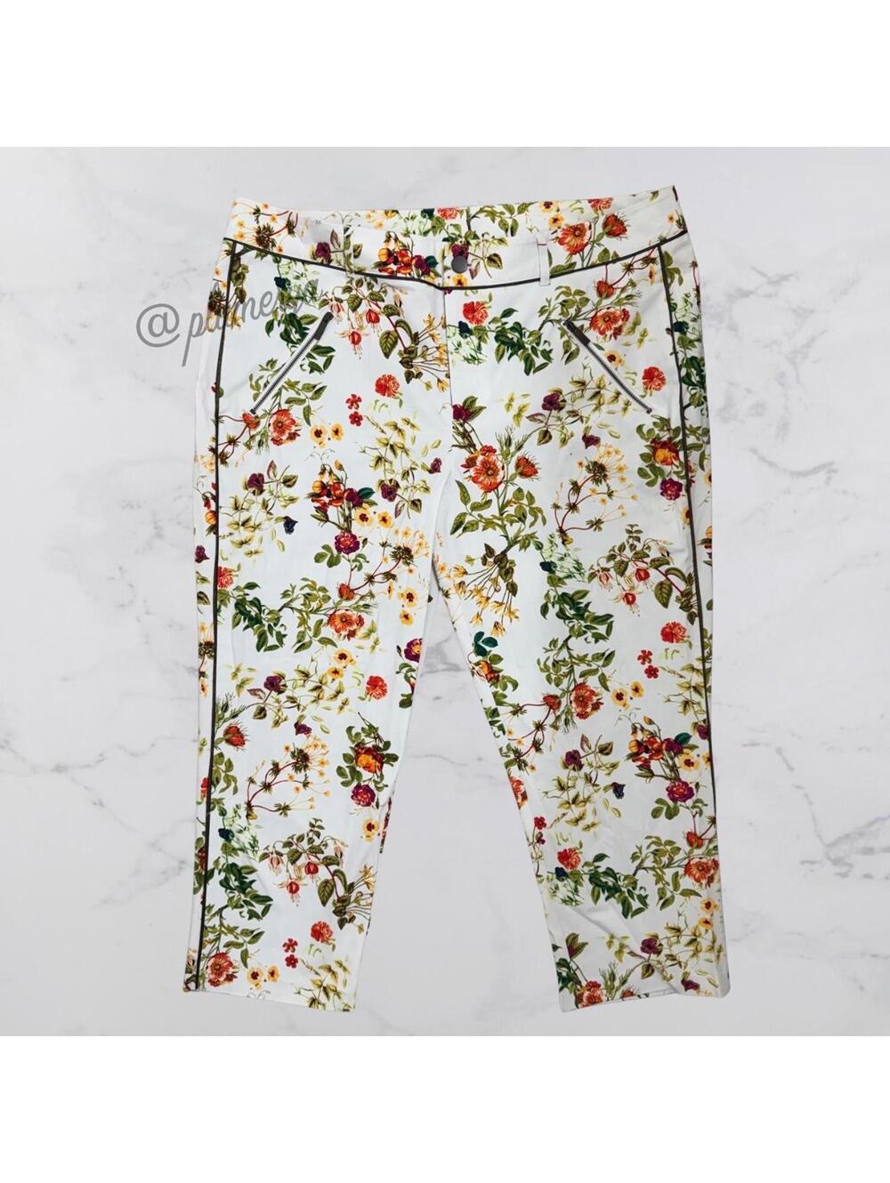 Disney Alice in Wonderland Floral Summer 100% Cotton Women's Capri Size 14